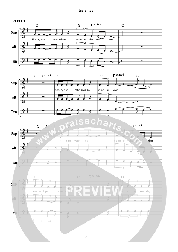 Isaiah 55 Lead Sheet (SAT) (Kate Wray)