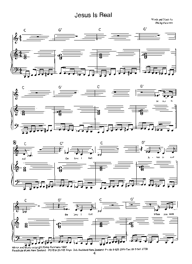 Jesus is Real Lead & Piano (Parachute Band)