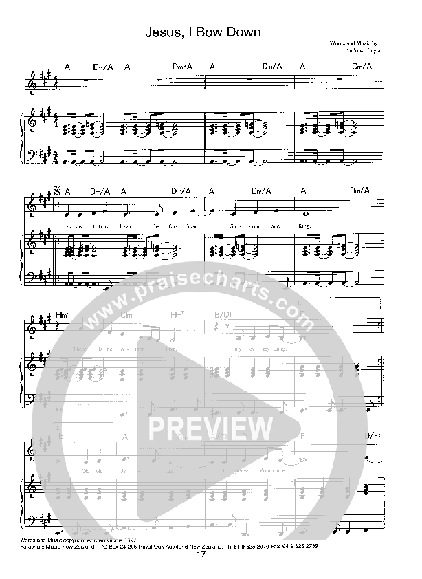 Jesus I Bow Down Piano/Vocal (Parachute Band)
