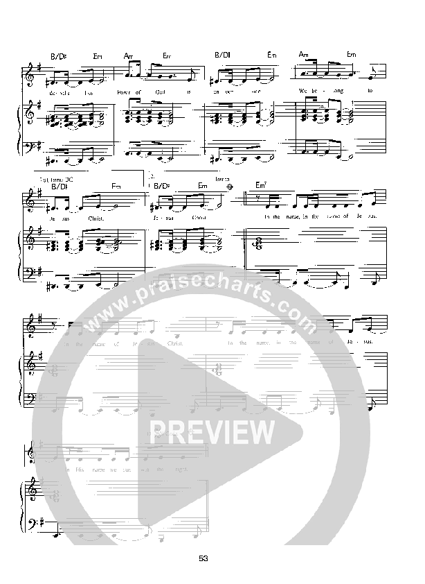 In the Name of Jesus Piano/Vocal (Parachute Band)