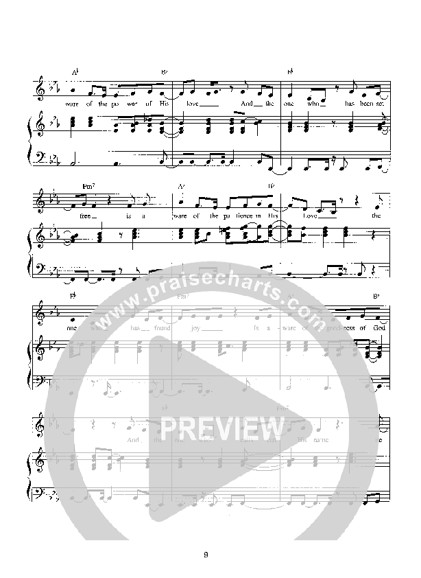 I Am Aware Lead Sheet (Parachute Band)