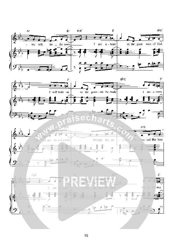 I Am Aware Lead Sheet (Parachute Band)