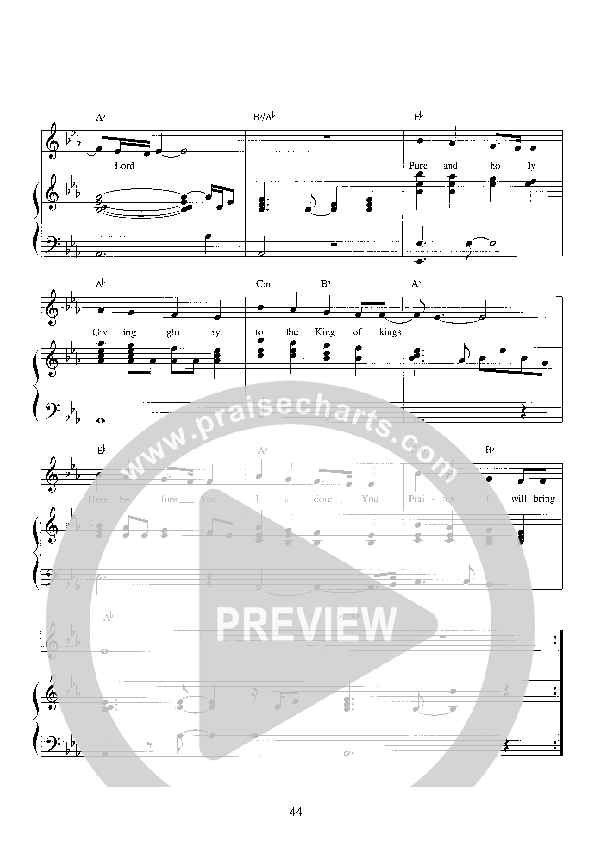 Pure And Holy Lead Sheet (Parachute Band)