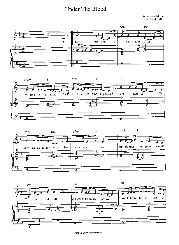 Under the Blood Lead Sheet (Invasion Band)