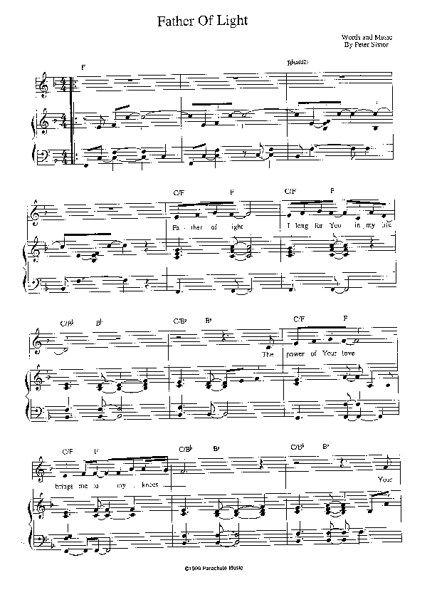 Father of Light Lead Sheet (Invasion Band)