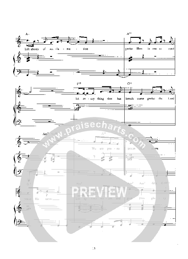 Praise Him Lead Sheet (Parachute Band)