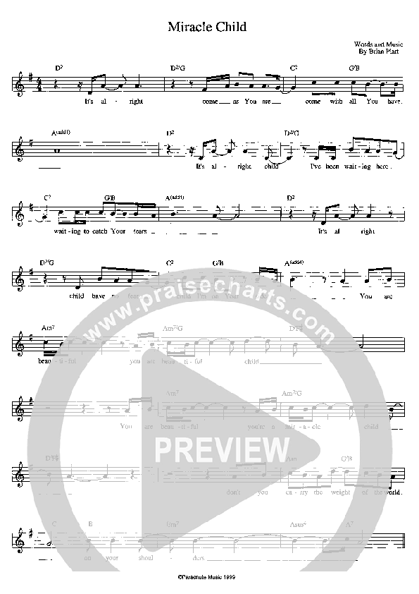 Beautiful Miracle Child Lead Sheet (Solace)