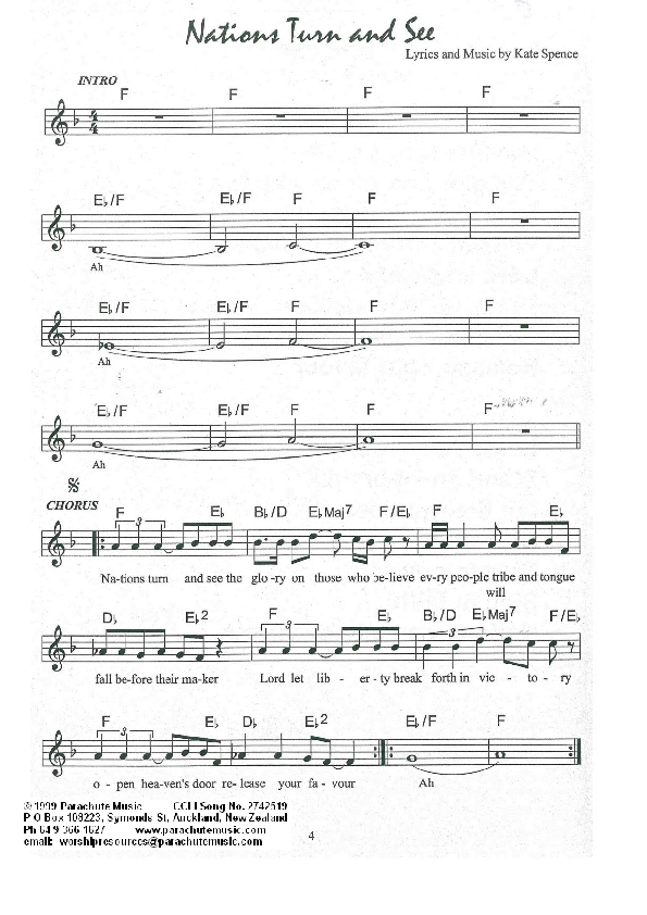 Nations Turn and See Lead Sheet (Kate Wray)