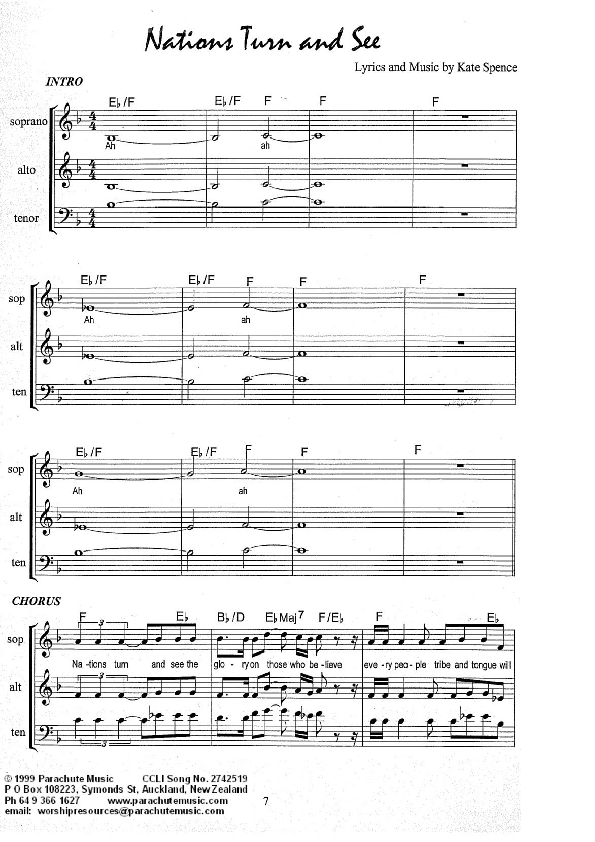 Nations Turn and See Lead Sheet (Kate Wray)