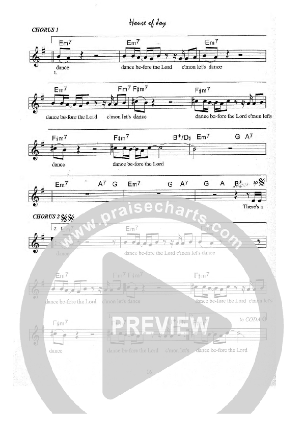 House of Joy Lead Sheet (Kate Wray)