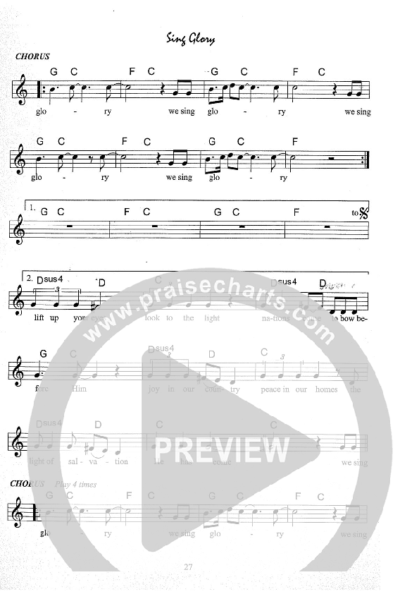 Sing Glory Lead Sheet (Kate Wray)