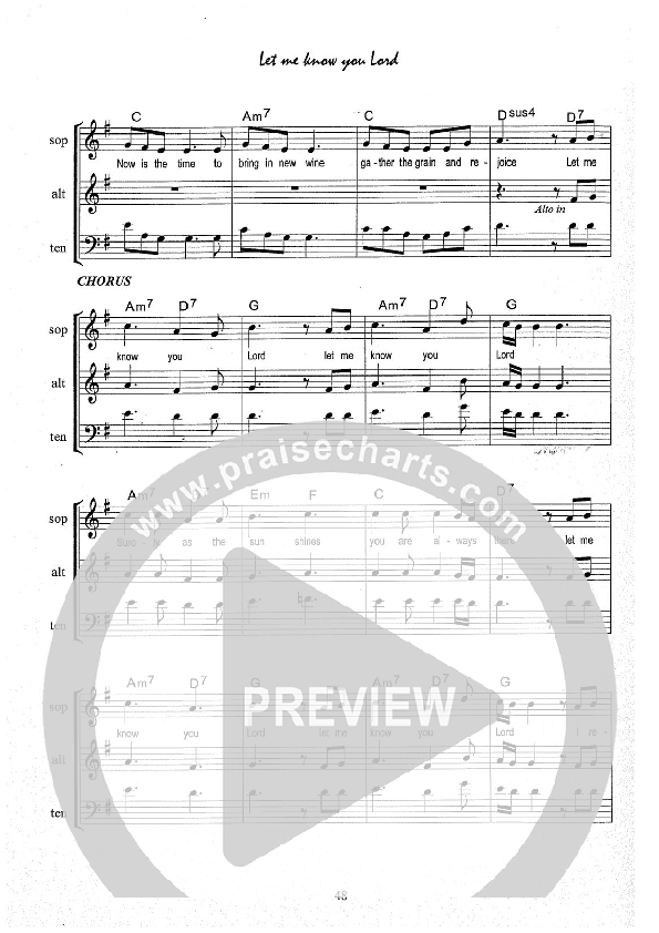 Let Me Know You Lord Lead Sheet (Kate Wray)