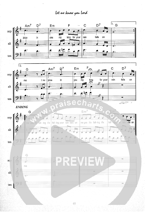 Let Me Know You Lord Lead Sheet (Kate Wray)