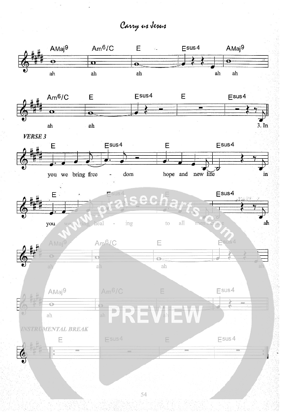 Carry Us Jesus Lead Sheet (Kate Wray)