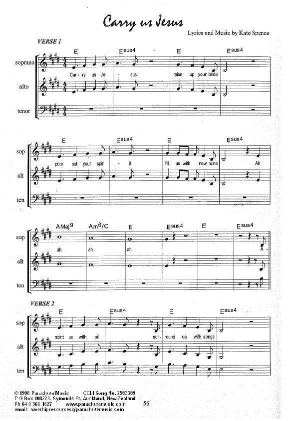 Carry Us Jesus Lead Sheet (SAT) (Kate Wray)