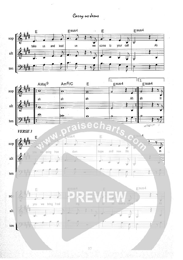Carry Us Jesus Lead Sheet (SAT) (Kate Wray)