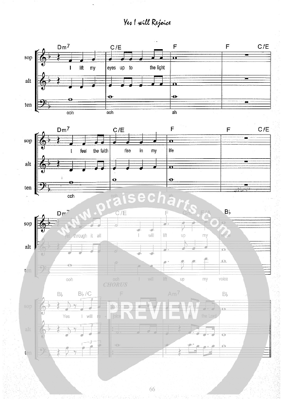 Yes I Will Rejoice Lead Sheet (Kate Wray)