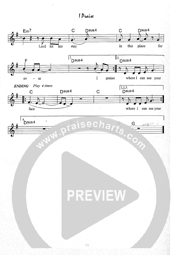 I Praise Lead Sheet (Kate Wray)