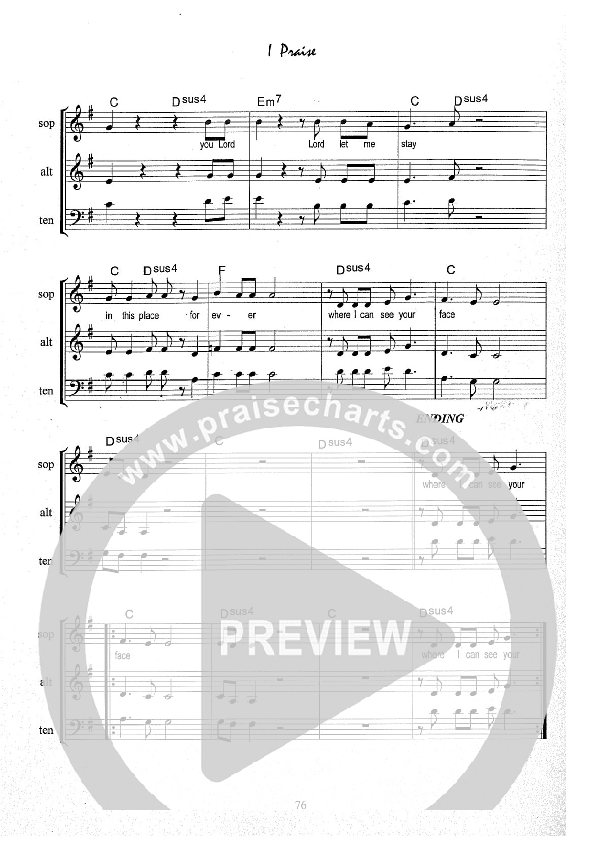 I Praise Lead Sheet (SAT) (Kate Wray)