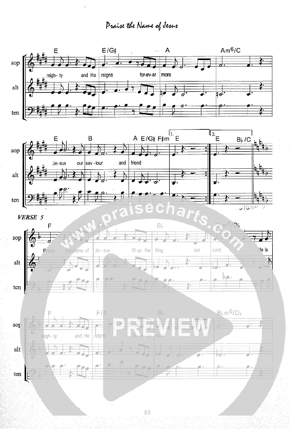 Praise the Name of Jesus Lead Sheet (Kate Wray)