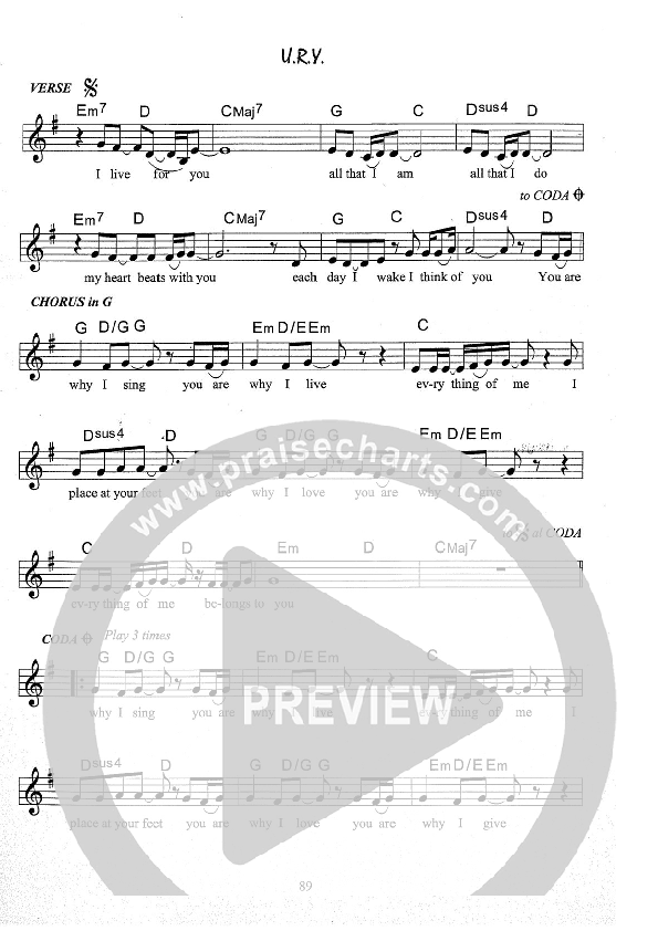 U.R.Y. Lead Sheet (Kate Wray)