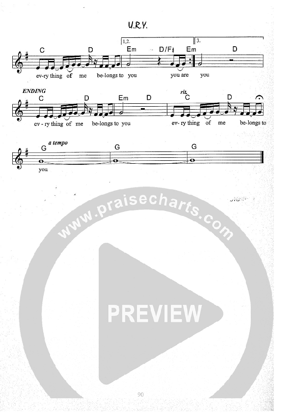 U.R.Y. Lead Sheet (Kate Wray)