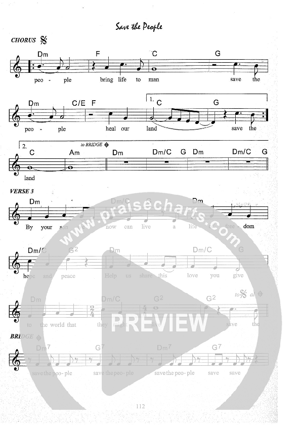 Save The People Lead Sheet (Kate Wray)