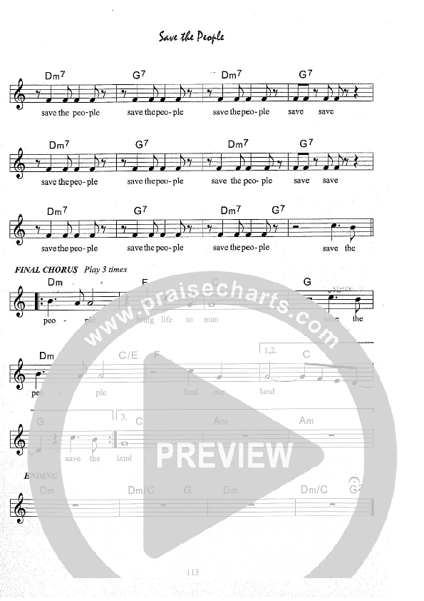 Save The People Lead Sheet (Kate Wray)