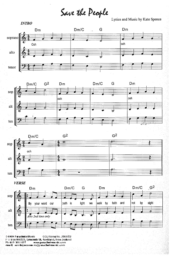Save The People Lead Sheet (Kate Wray)