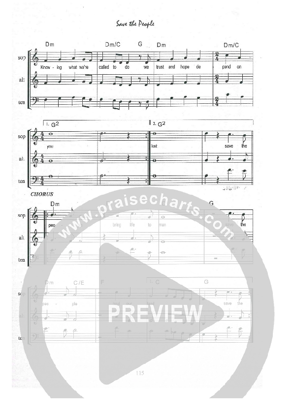 Save The People Lead Sheet (Kate Wray)