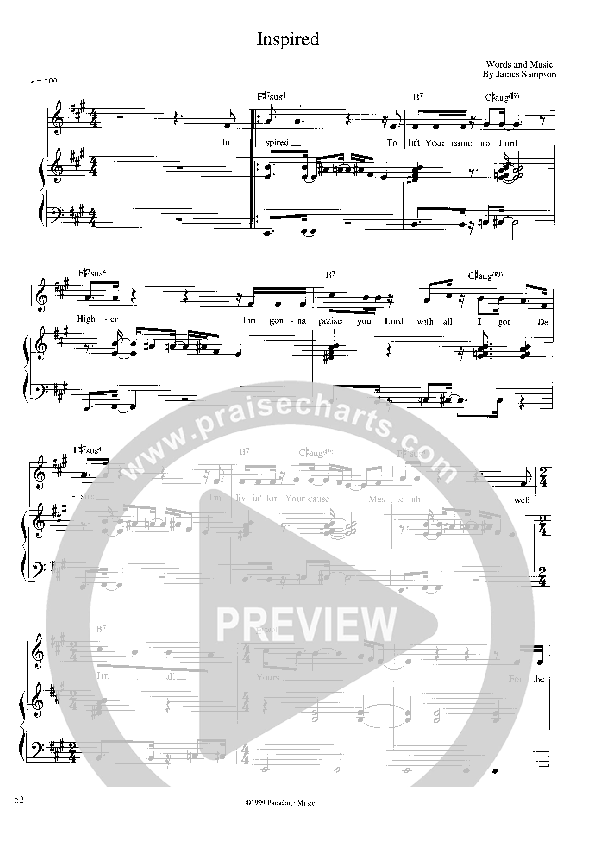 Inspired Lead Sheet (Parachute Band)