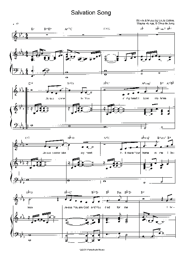 Salvation Song Piano/Vocal (Parachute Band)