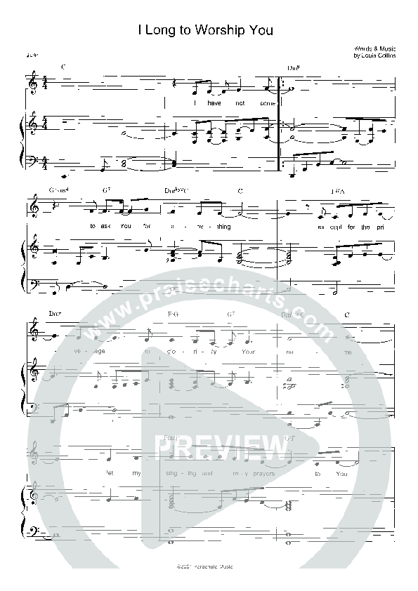 I Long to Worship You Lead Sheet (Parachute Band)