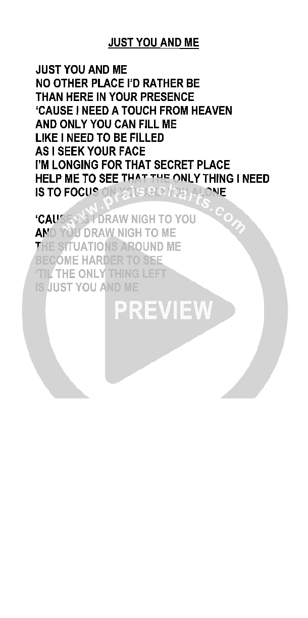 Just You And Me Chords & Lyrics (Heath Jarvis)