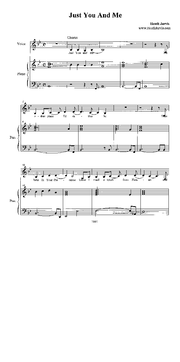 Just You And Me Lead & Piano (Heath Jarvis)