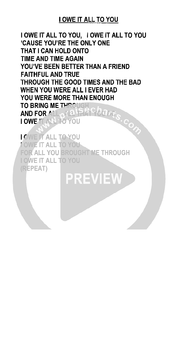 I Owe It All To You Chords & Lyrics (Heath Jarvis)