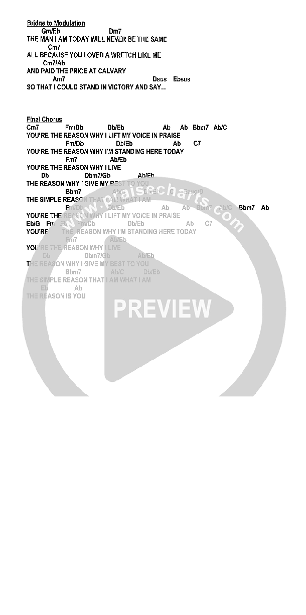 You're The Reason Chords & Lyrics (Heath Jarvis)