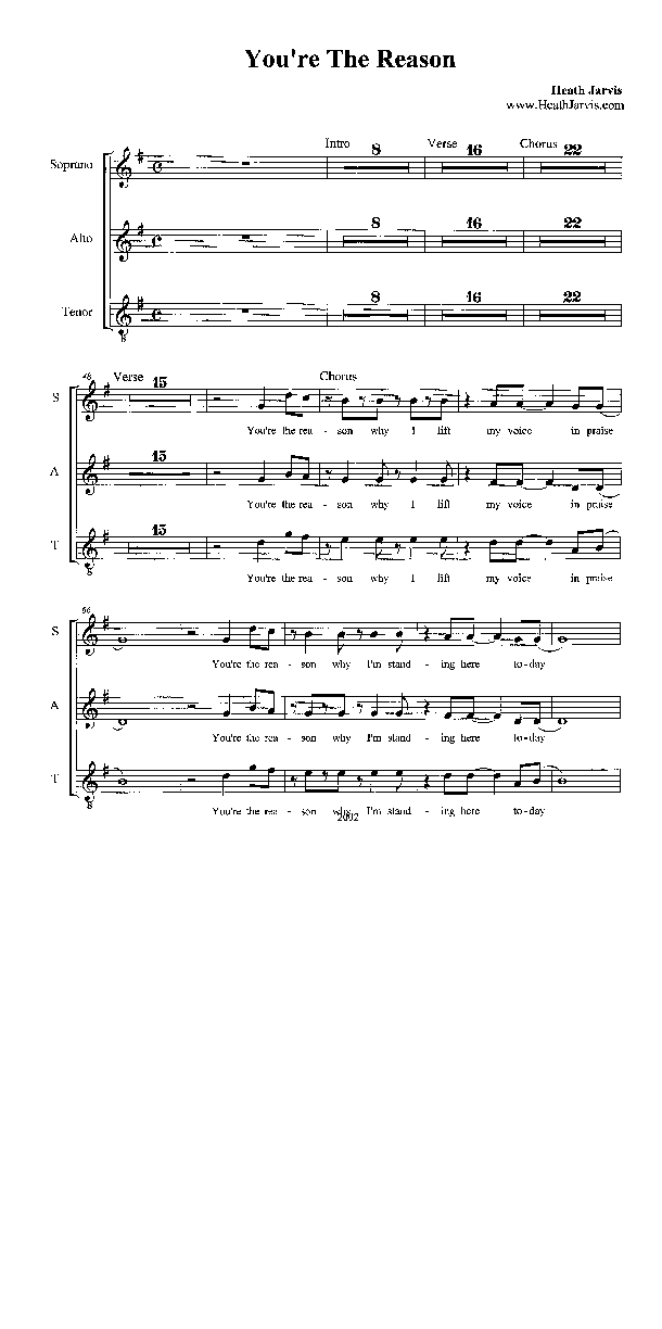 You're The Reason Lead Sheet (SAT) (Heath Jarvis)