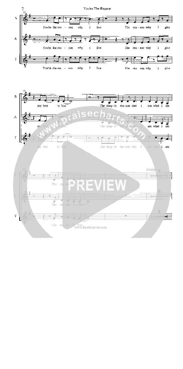 You're The Reason Lead Sheet (SAT) (Heath Jarvis)