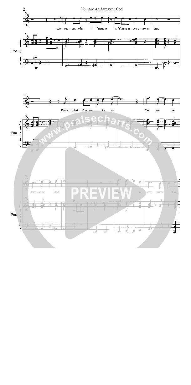 You Are An Awesome God Lead & Piano (Heath Jarvis)