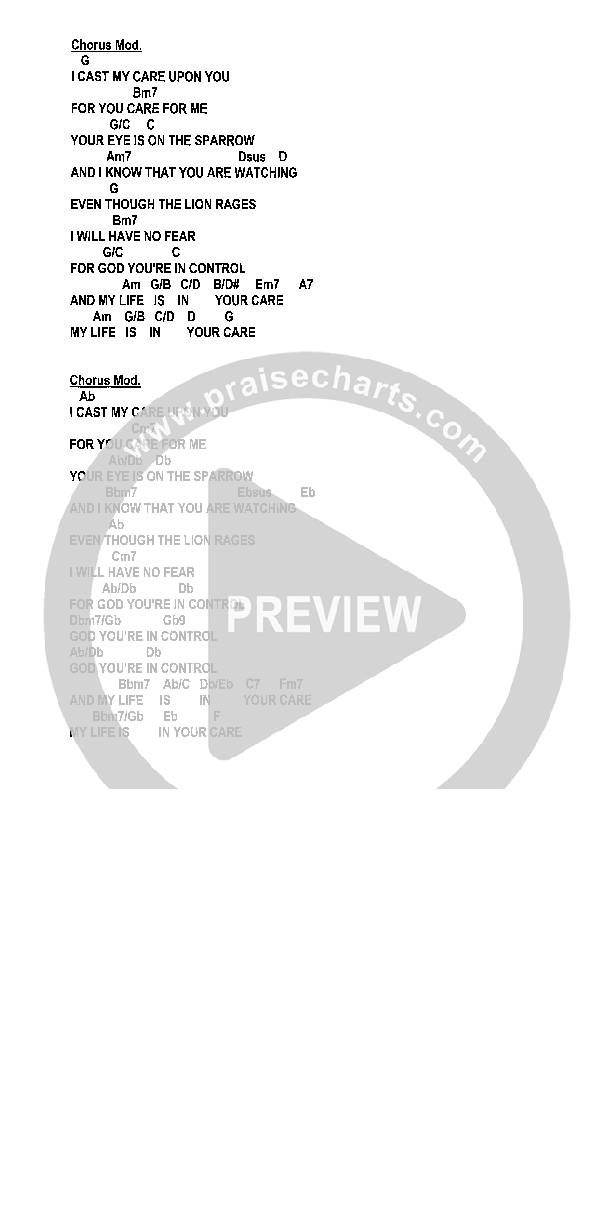 I Cast My Care Chords & Lyrics (Heath Jarvis)