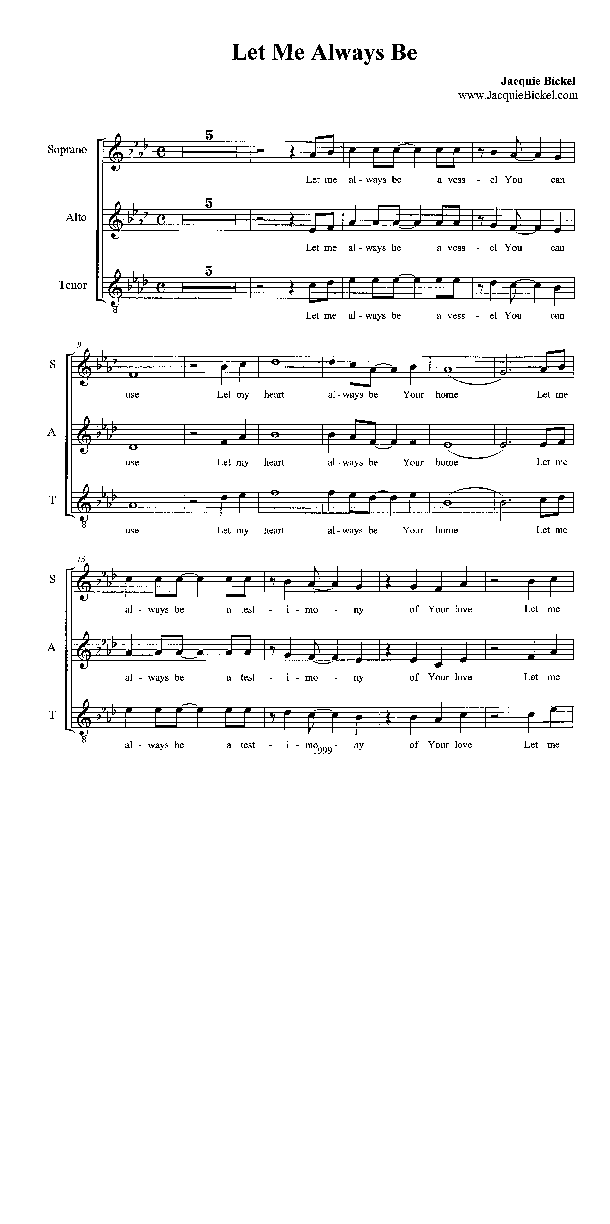 Let Me Always Be Lead Sheet (SAT) (Heath Jarvis)