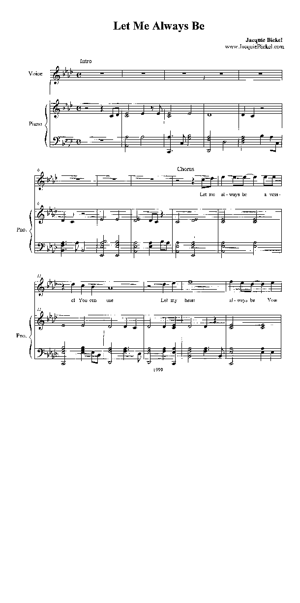 Let Me Always Be Lead & Piano (Heath Jarvis)