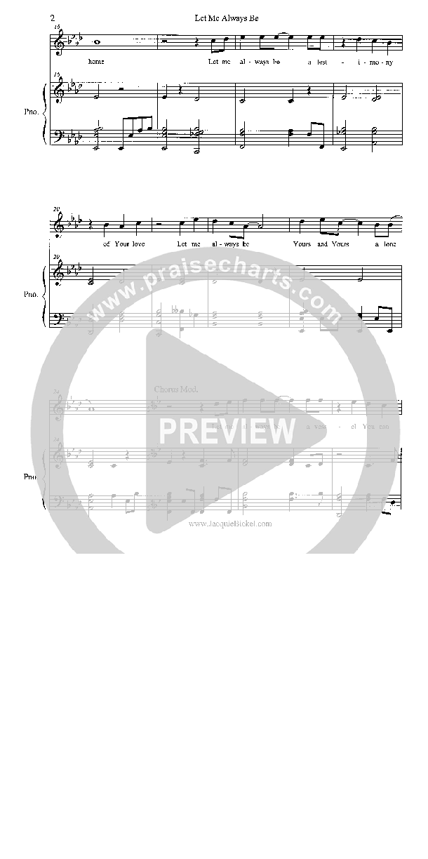 Let Me Always Be Lead & Piano (Heath Jarvis)