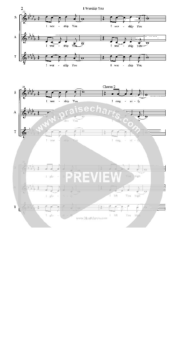 I Worship You Lead Sheet (SAT) (Heath Jarvis)