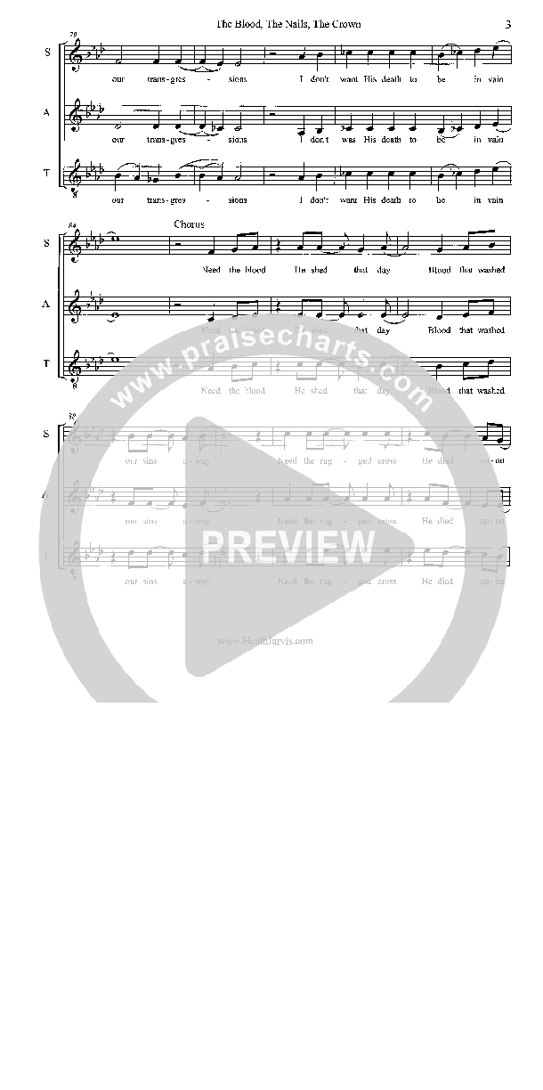 The Blood The Nails The Crown Lead Sheet (SAT) (Heath Jarvis)