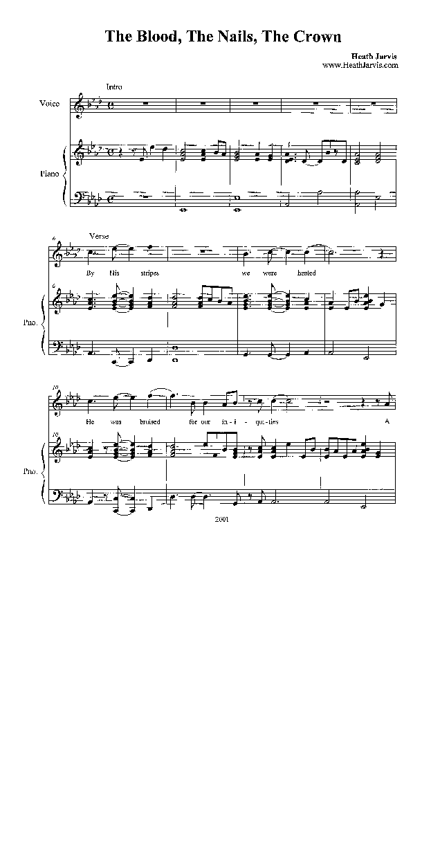 The Blood The Nails The Crown Lead & Piano (Heath Jarvis)