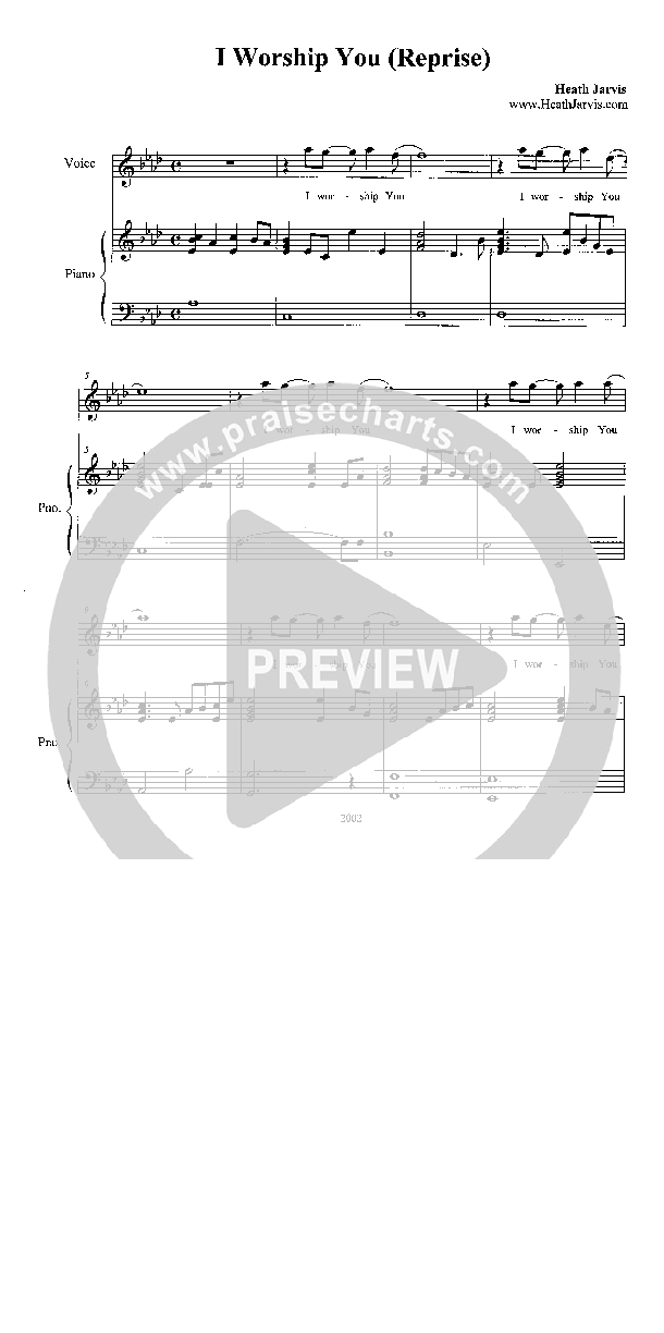 I Worship You (Reprise) Lead & Piano (Heath Jarvis)