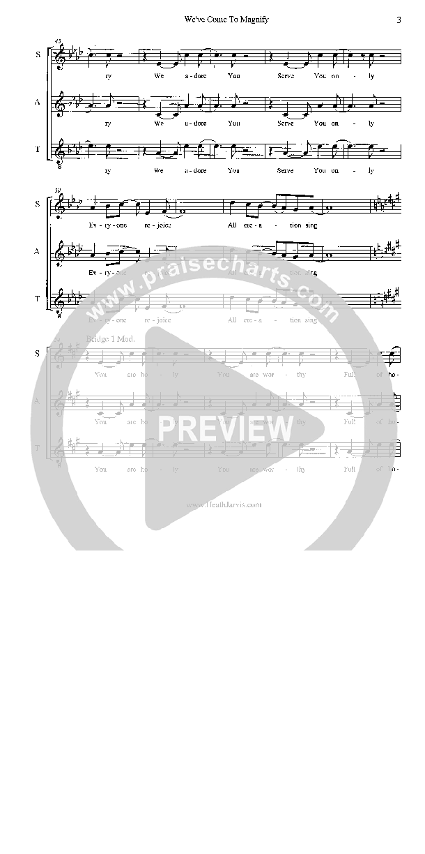 We've Come To Magnify Lead Sheet (SAT) (Heath Jarvis)