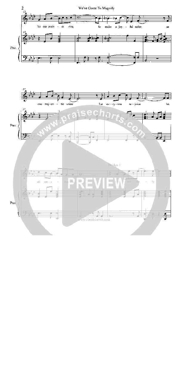 We've Come To Magnify Lead & Piano (Heath Jarvis)